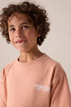 Oranje oversized T-shirt met artwork