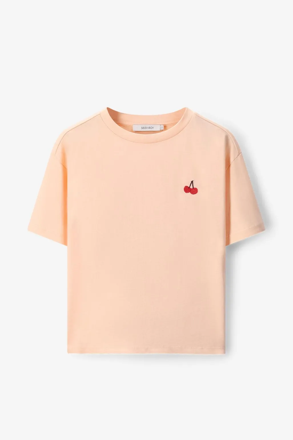 Oranje oversized T-shirt met kers