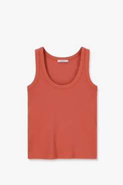 Oranje rib singlet