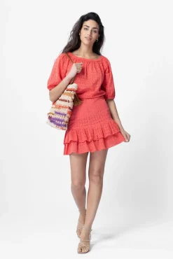 Oranje rok met broderie Anglaise