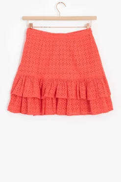 Oranje rok met broderie Anglaise