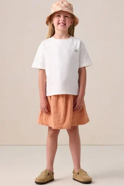 Oranje rok met embroidery