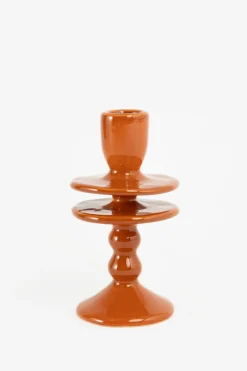 Oranje ruffle kandelaar large