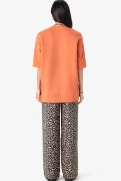 Oranje sweater met korte mouwen