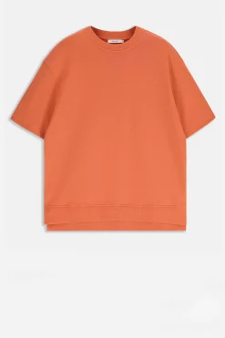 Oranje sweater met korte mouwen