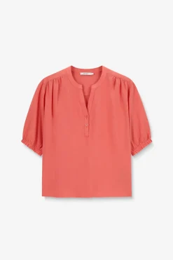 Oranje T-shirt met pofmouwen
