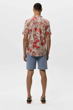 Overhemd met rode granaatappel print