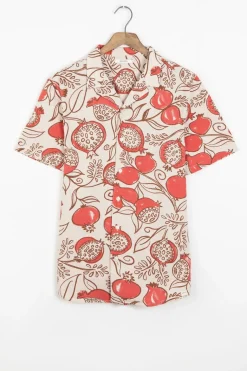 Overhemd met rode granaatappel print
