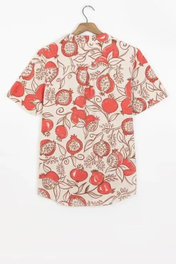 Overhemd met rode granaatappel print
