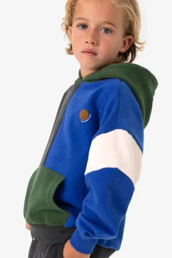 Oversized colourblock hoodie met artwork