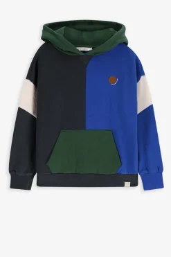 Oversized colourblock hoodie met artwork
