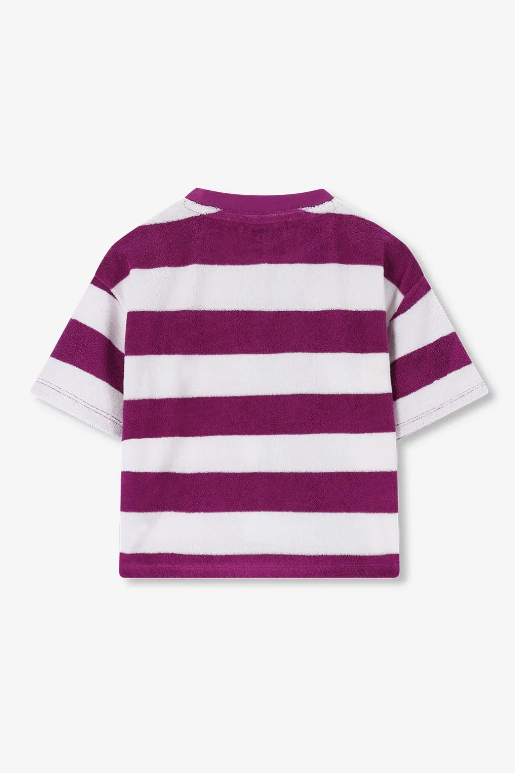 Paars gestreept badstof t-shirt
