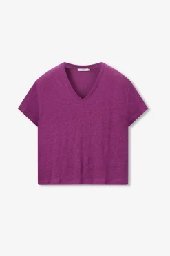 Paars linnen T-shirt