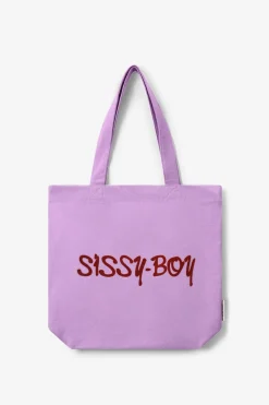 Paarse canvas shopper small