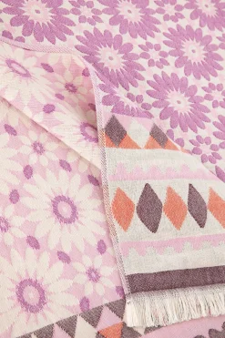 Paarse hamamdoek bloemen