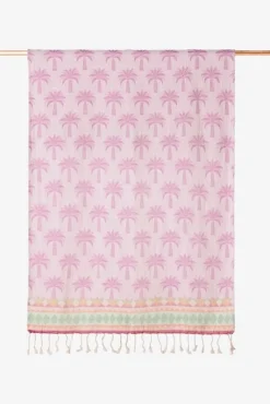 Paarse hamamdoek met palmboom print