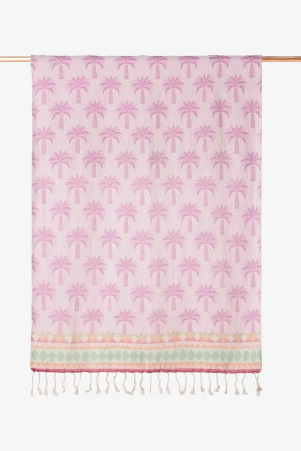 Paarse hamamdoek met palmboom print