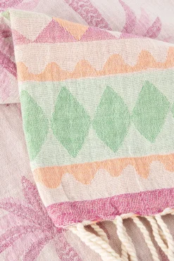 Paarse hamamdoek met palmboom print