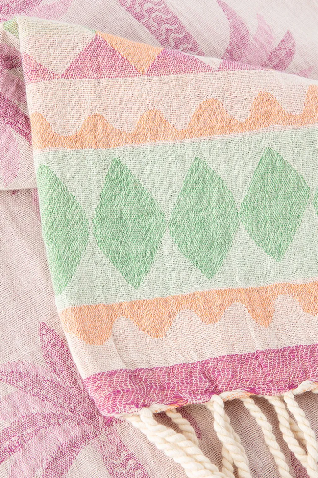 Paarse hamamdoek met palmboom print