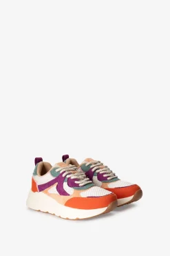 Paarse mesh sneakers