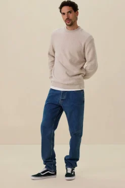 Plato blauwe mid-rise straight fit jeans