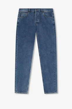 Plato blauwe mid-rise straight fit jeans