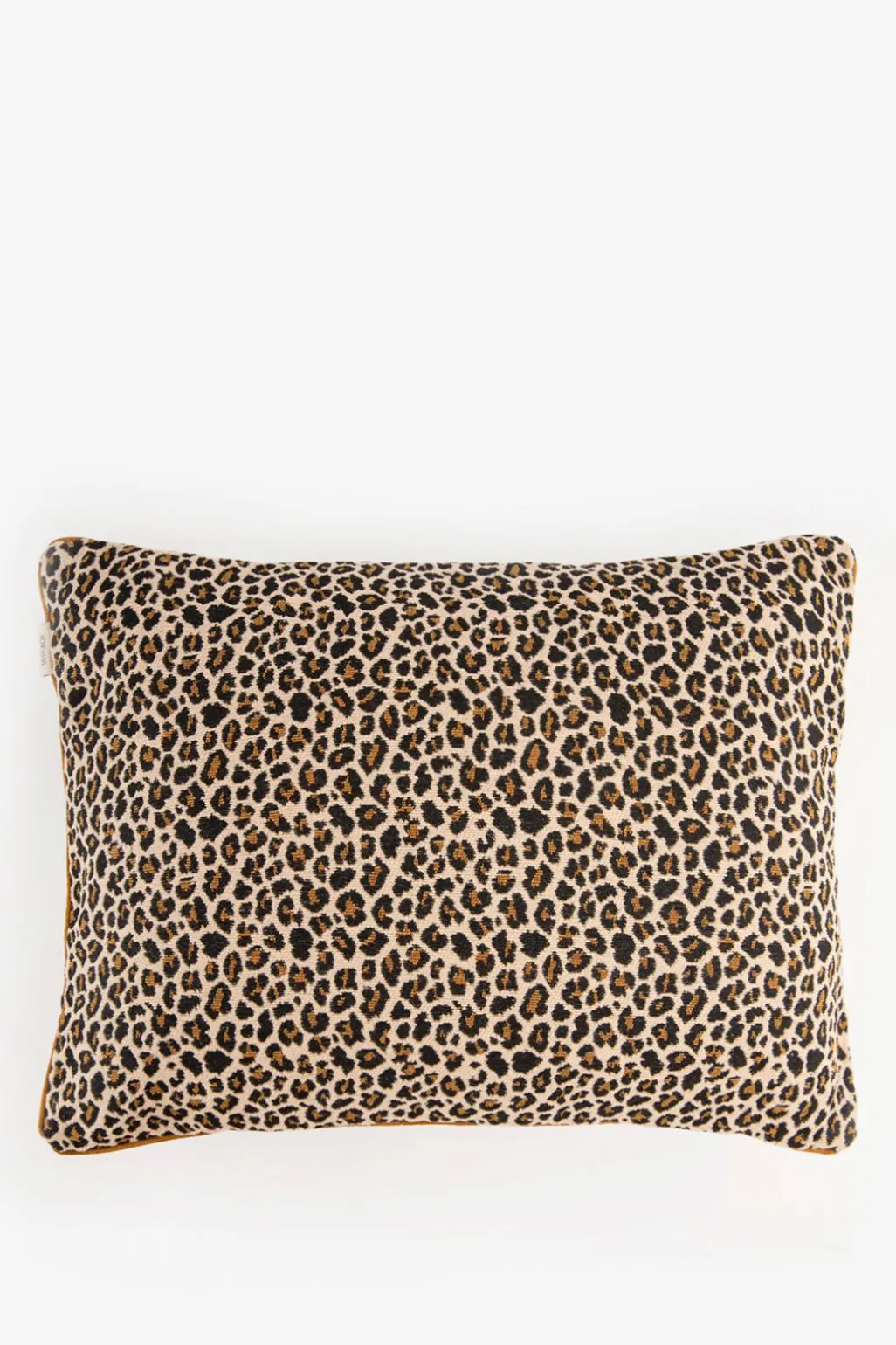 PRE-ORDER: Bruin jacquard kussen met leopard print