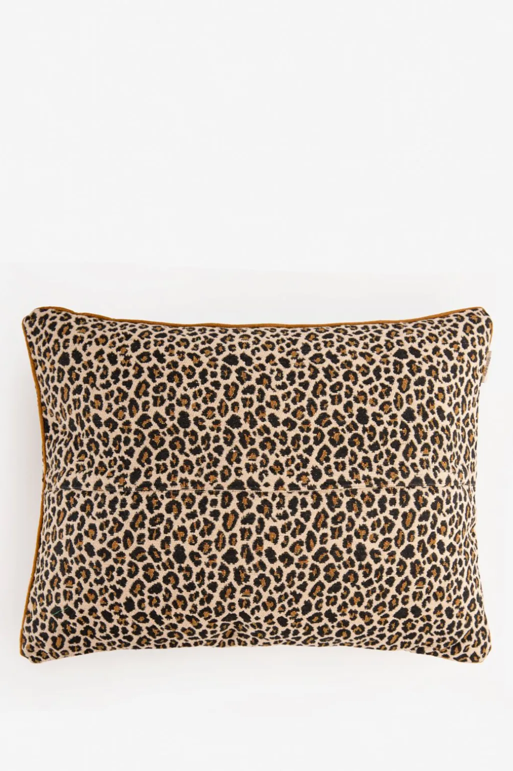 PRE-ORDER: Bruin jacquard kussen met leopard print