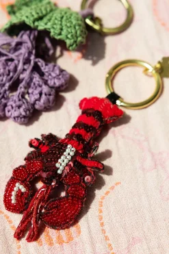 Rode bag charm kreeft