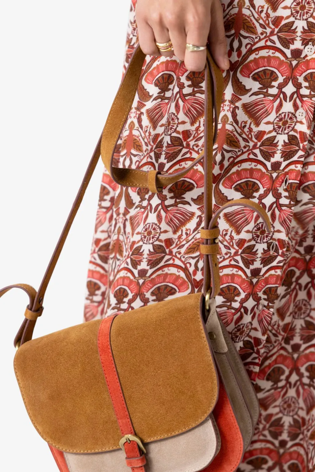 Rode maxi jurk met bloemenprint