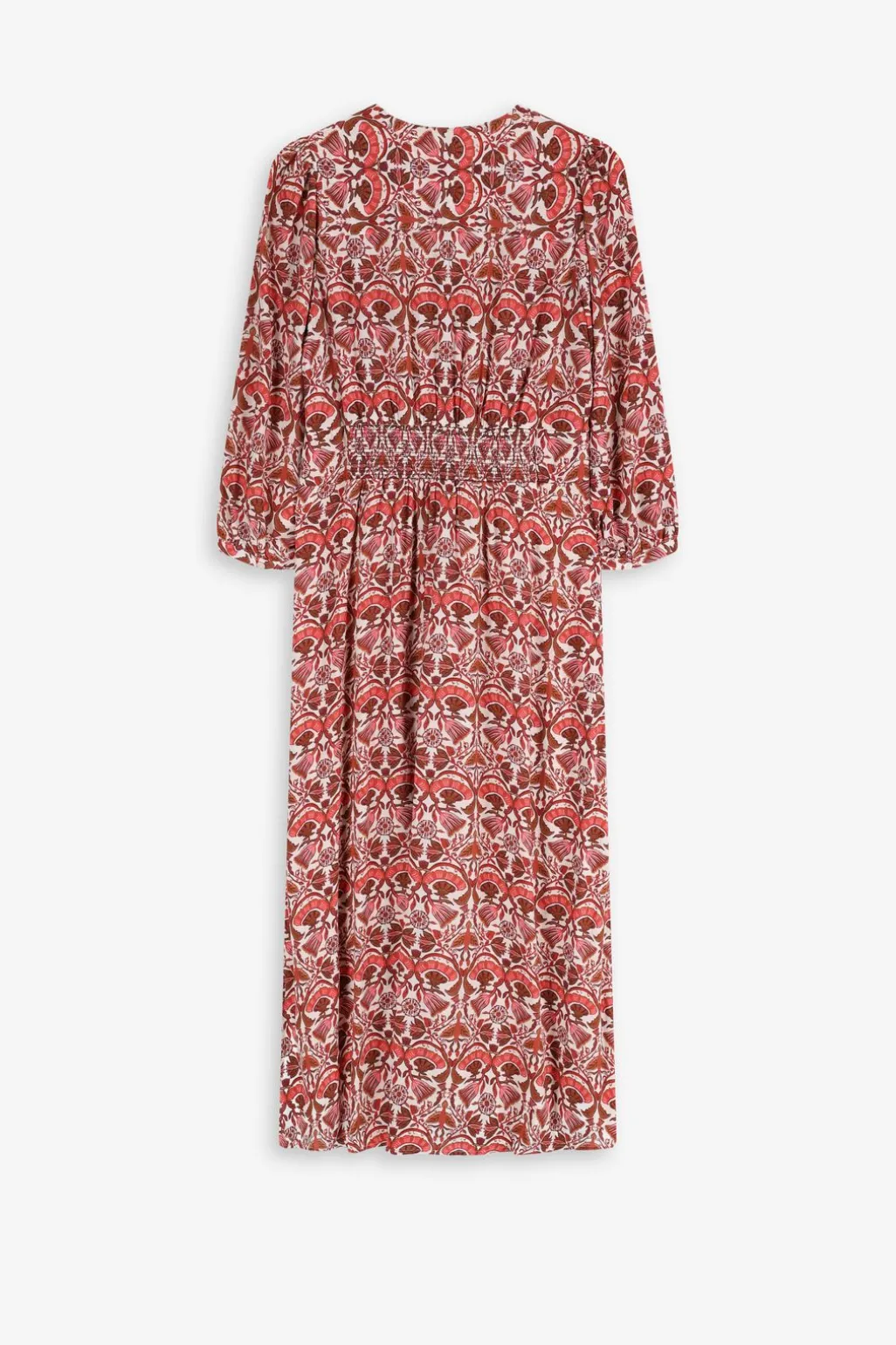 Rode maxi jurk met bloemenprint