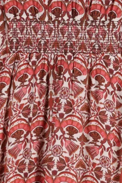 Rode maxi jurk met bloemenprint