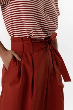 Rode paperbag midi rok