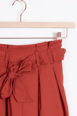 Rode paperbag midi rok