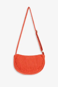 Rode ribcord crossbody tas