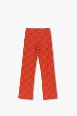 Rode straight leg legging met print