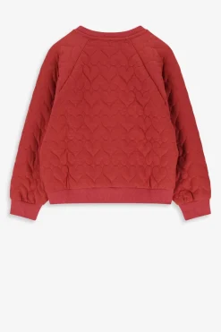 Rode sweater met hartjes quilting