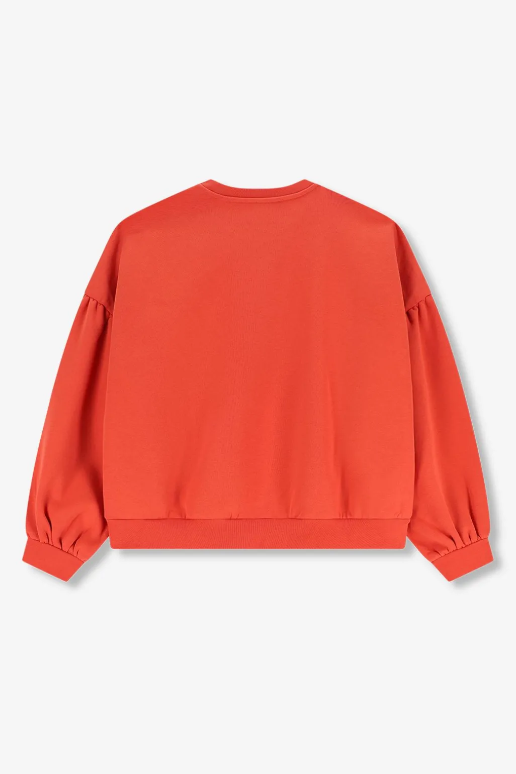 Rode sweater met pofmouwen