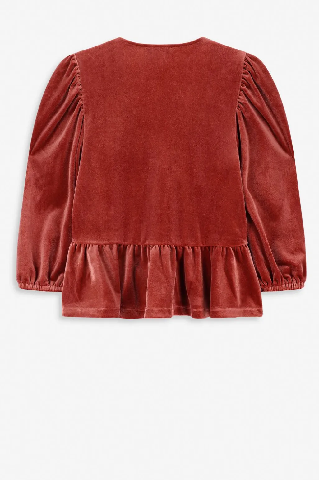 Rode velvet peplum top