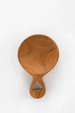 Ronde houten amuselepel met hart
