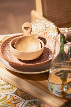 Ronde houten amuselepel met hart