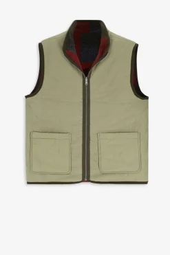 Rood geblokte reversible bodywarmer