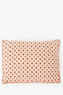 Rood geruit jacquard kussen