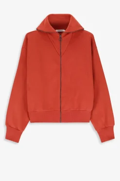 Rood sweat vest met rits