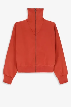 Rood sweat vest met rits