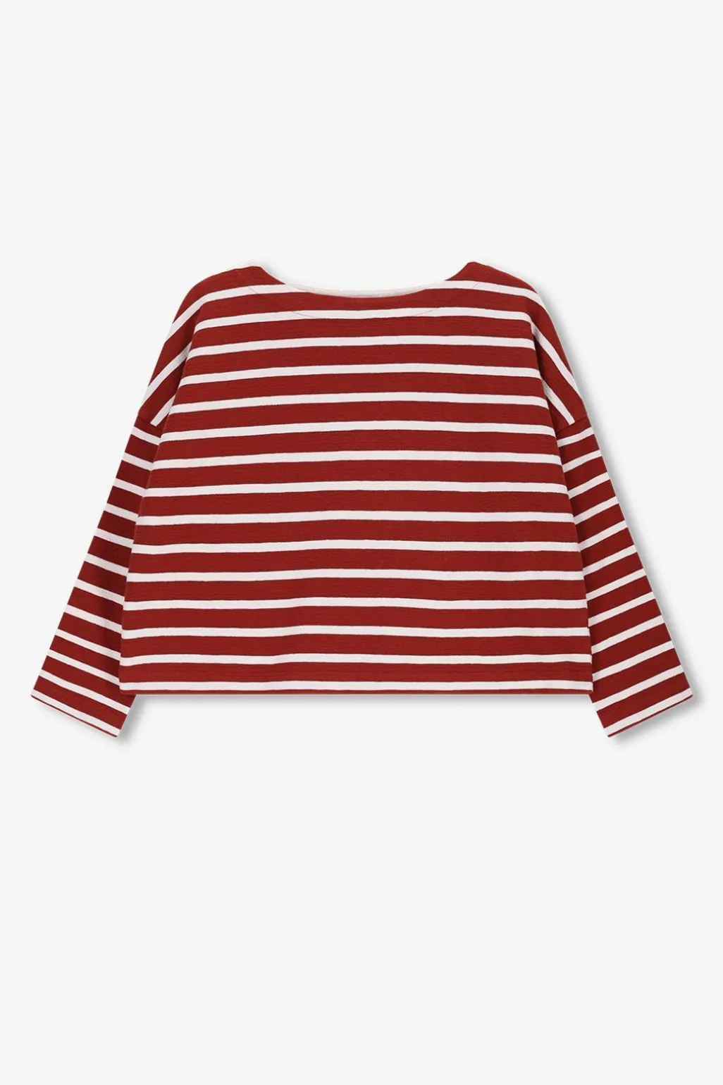 Roodbruin gestreept boxy T-shirt