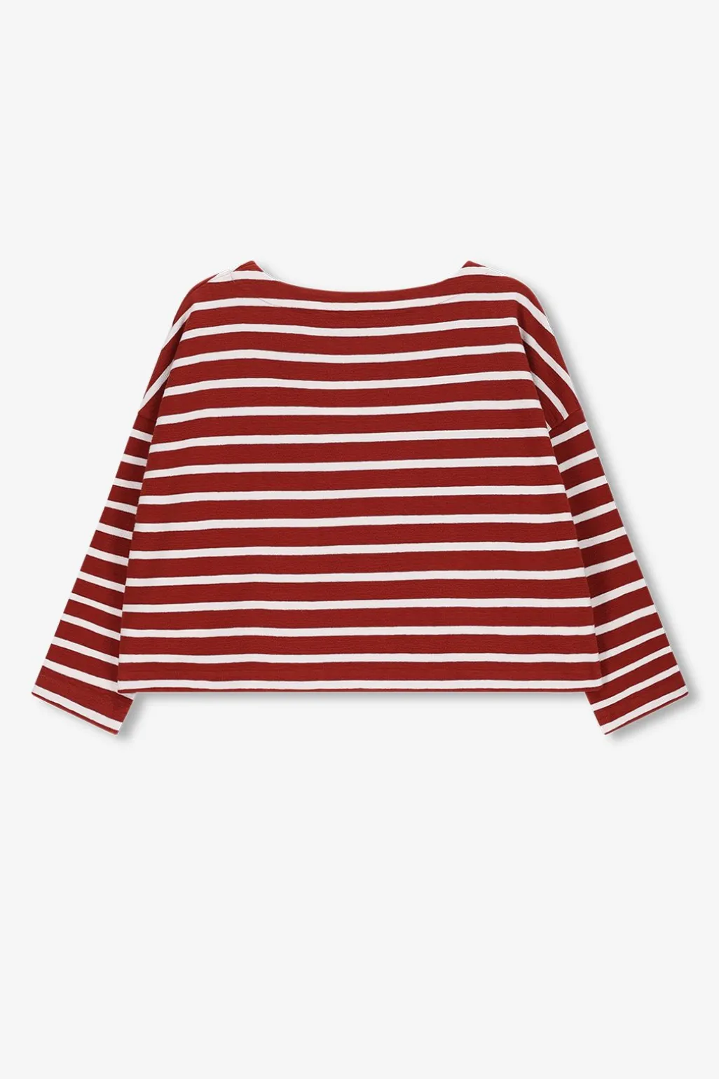Roodbruin gestreept boxy T-shirt