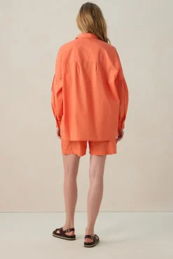 Roodoranje poplin short