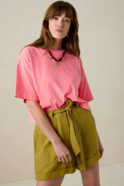 Roze boxy T-shirt