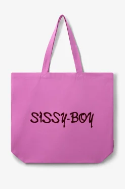 Roze canvas shopper large